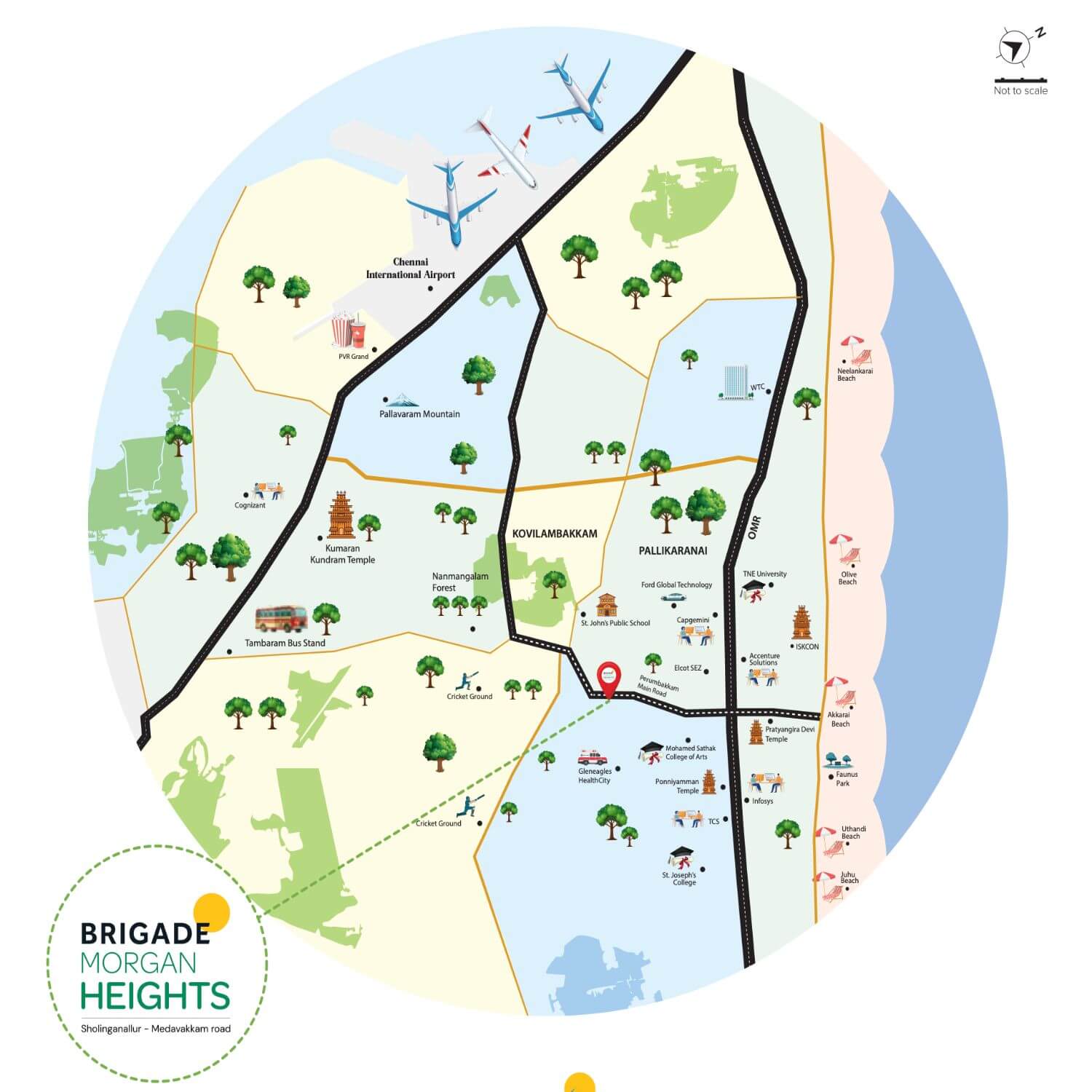 Brigade Morgan Heights Chennai Location Map
